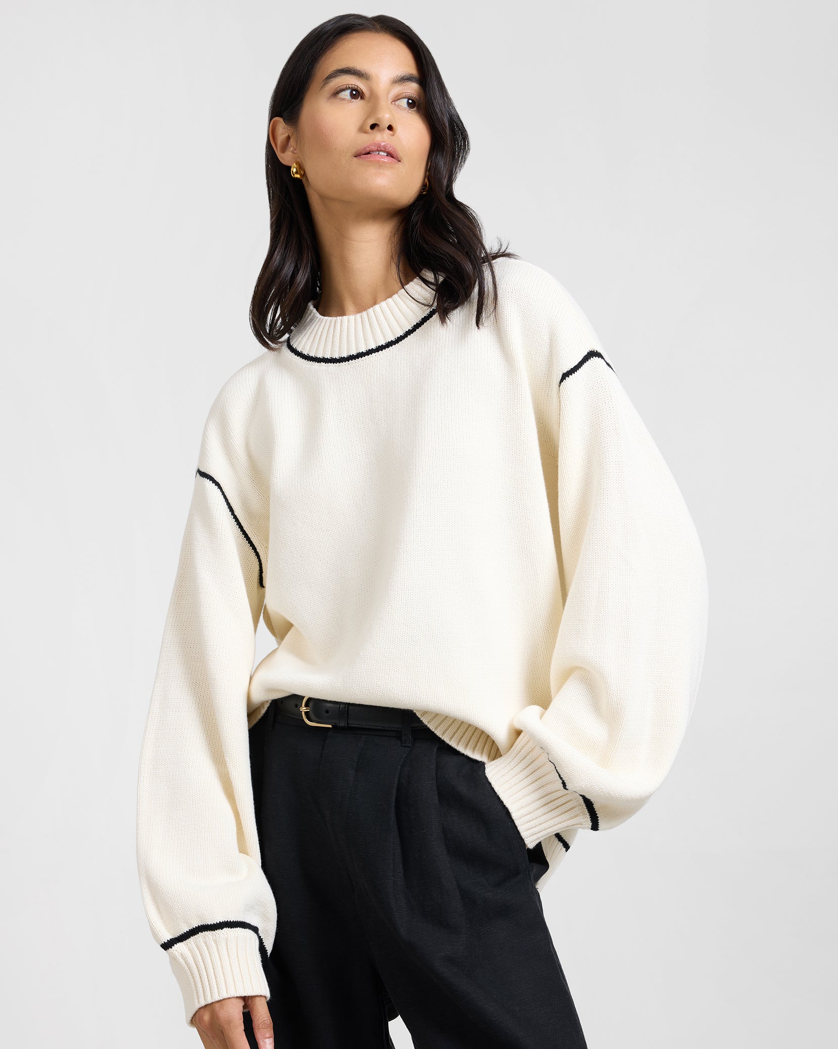 Cotton Oversized Mock Neck Sweater – onia