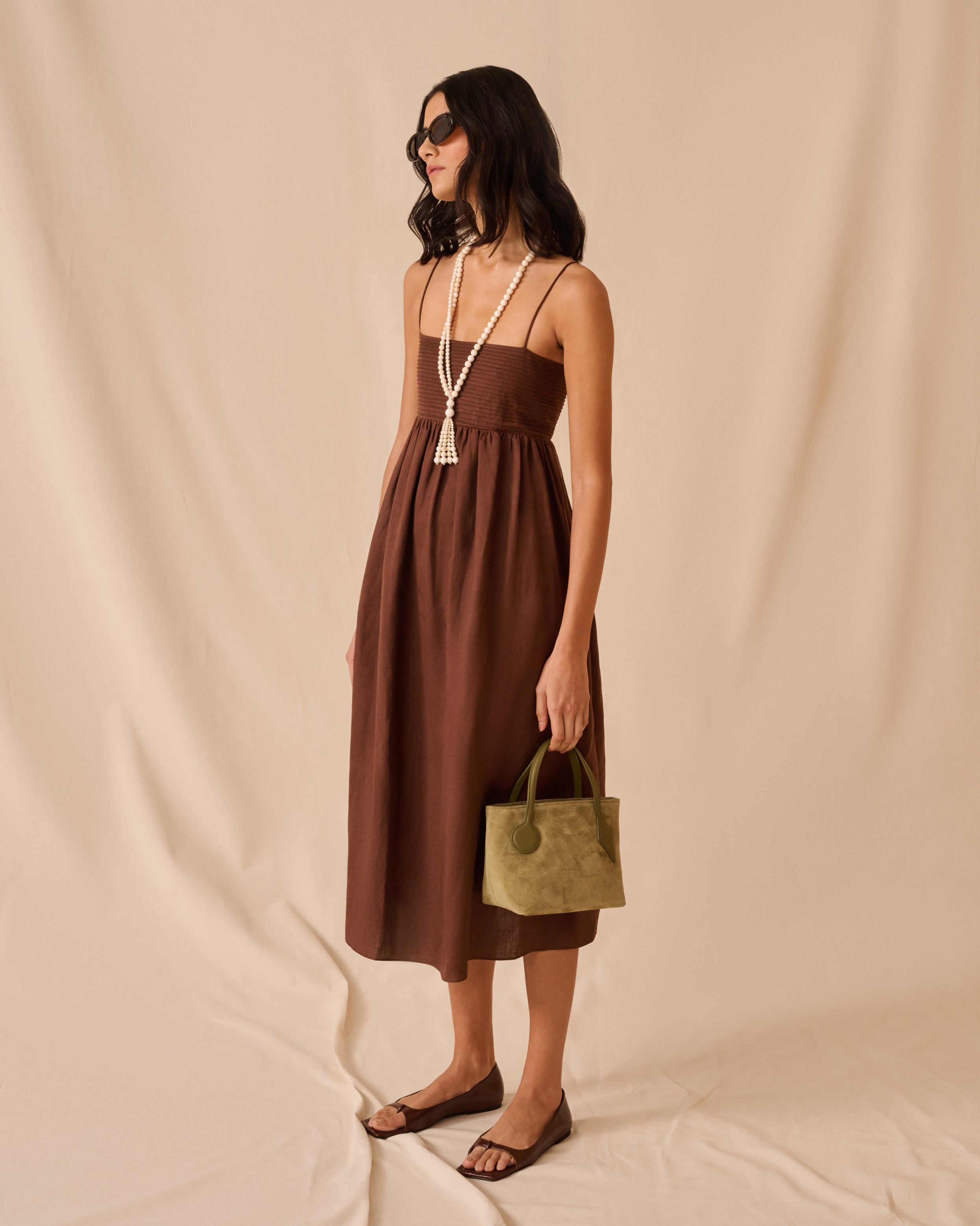 A-Line Pintuck Midi Dress – onia