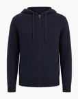 Midnight 100% Cashmere Hoodie Zip Up
