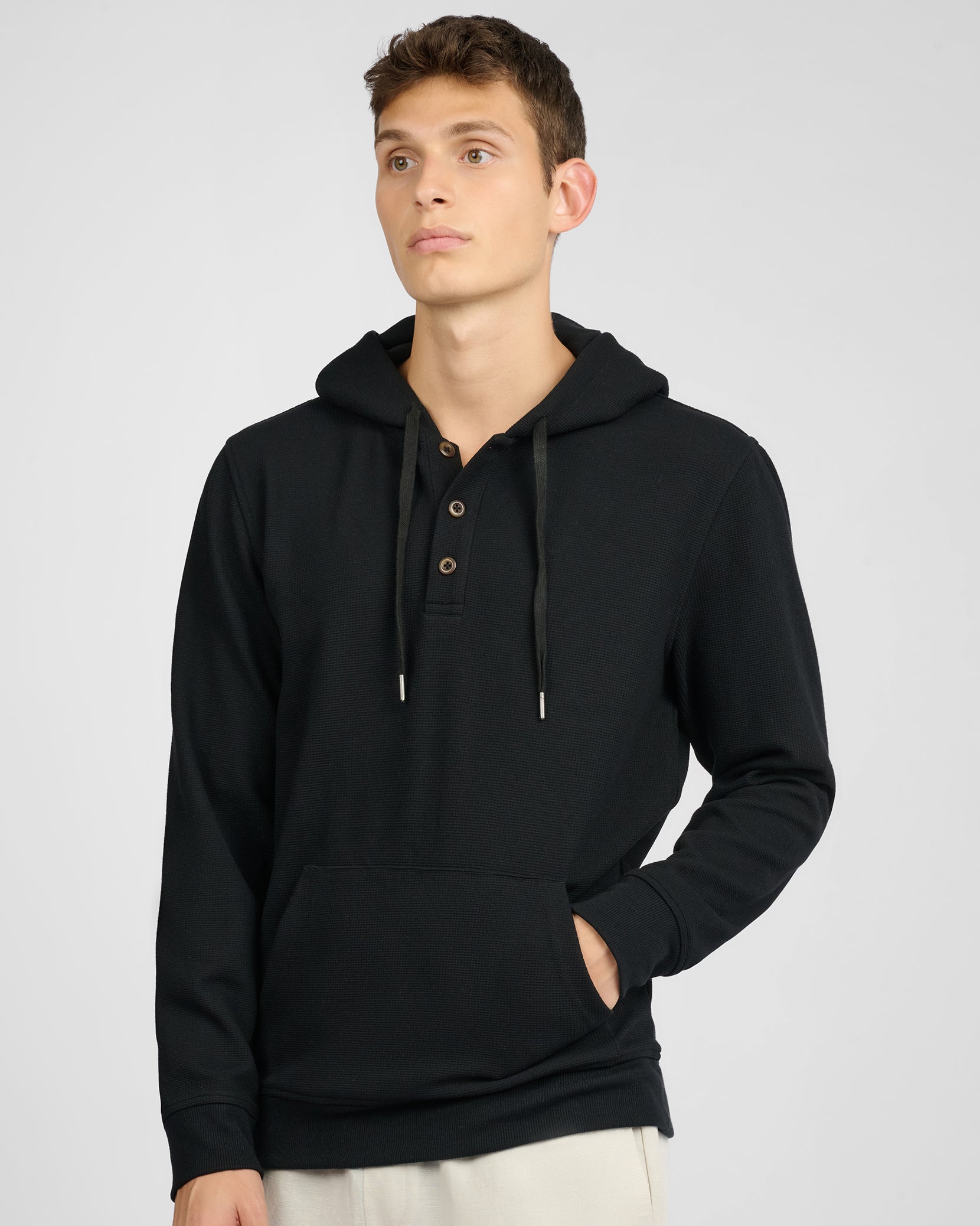 Waffle Half Button Hoodie – onia