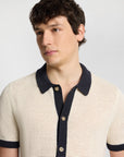 Linen Short Sleeve Button Up Sweater