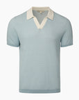 Cotton Textured Johnny Collar Polo