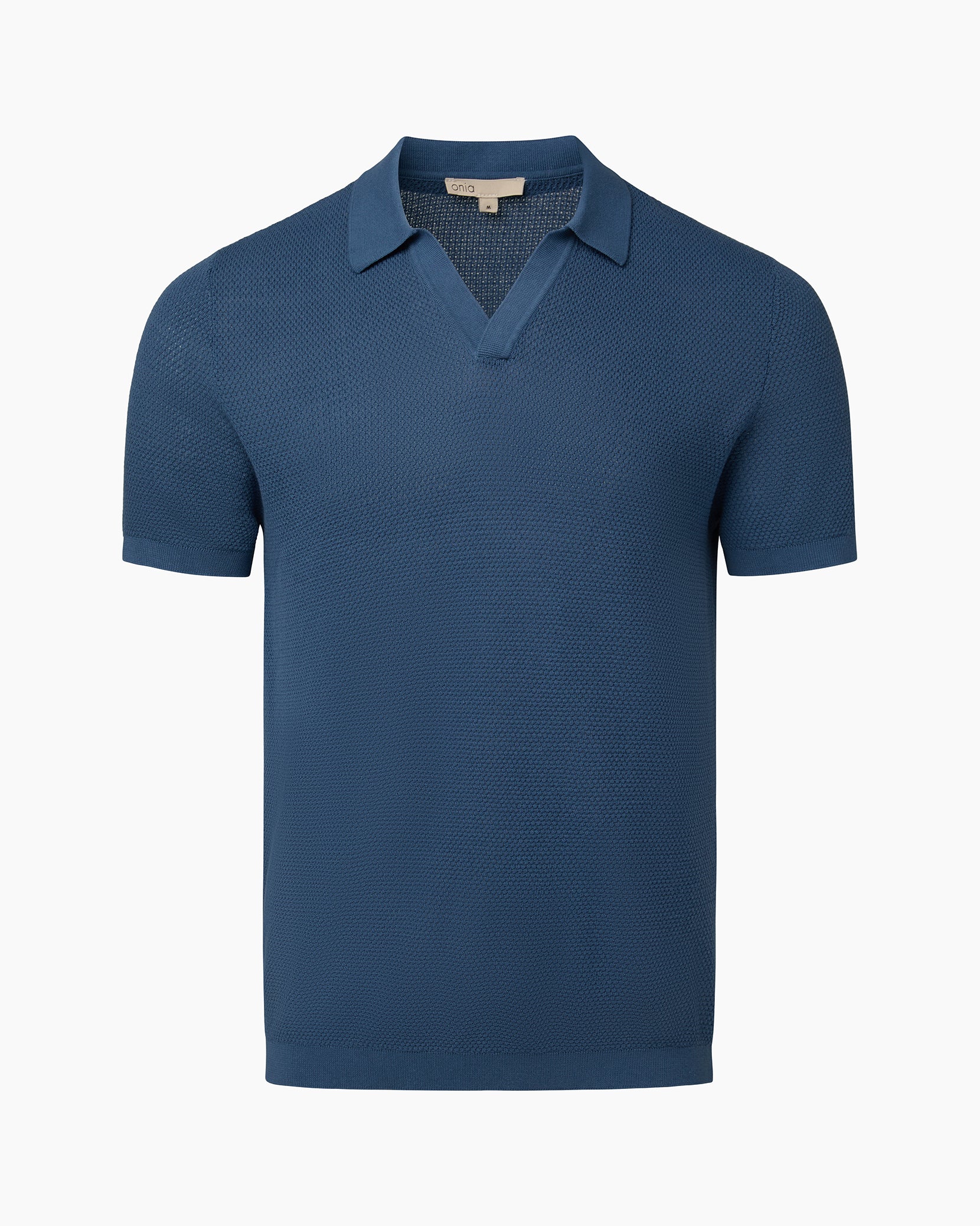 Cotton Textured Johnny Collar Polo – onia