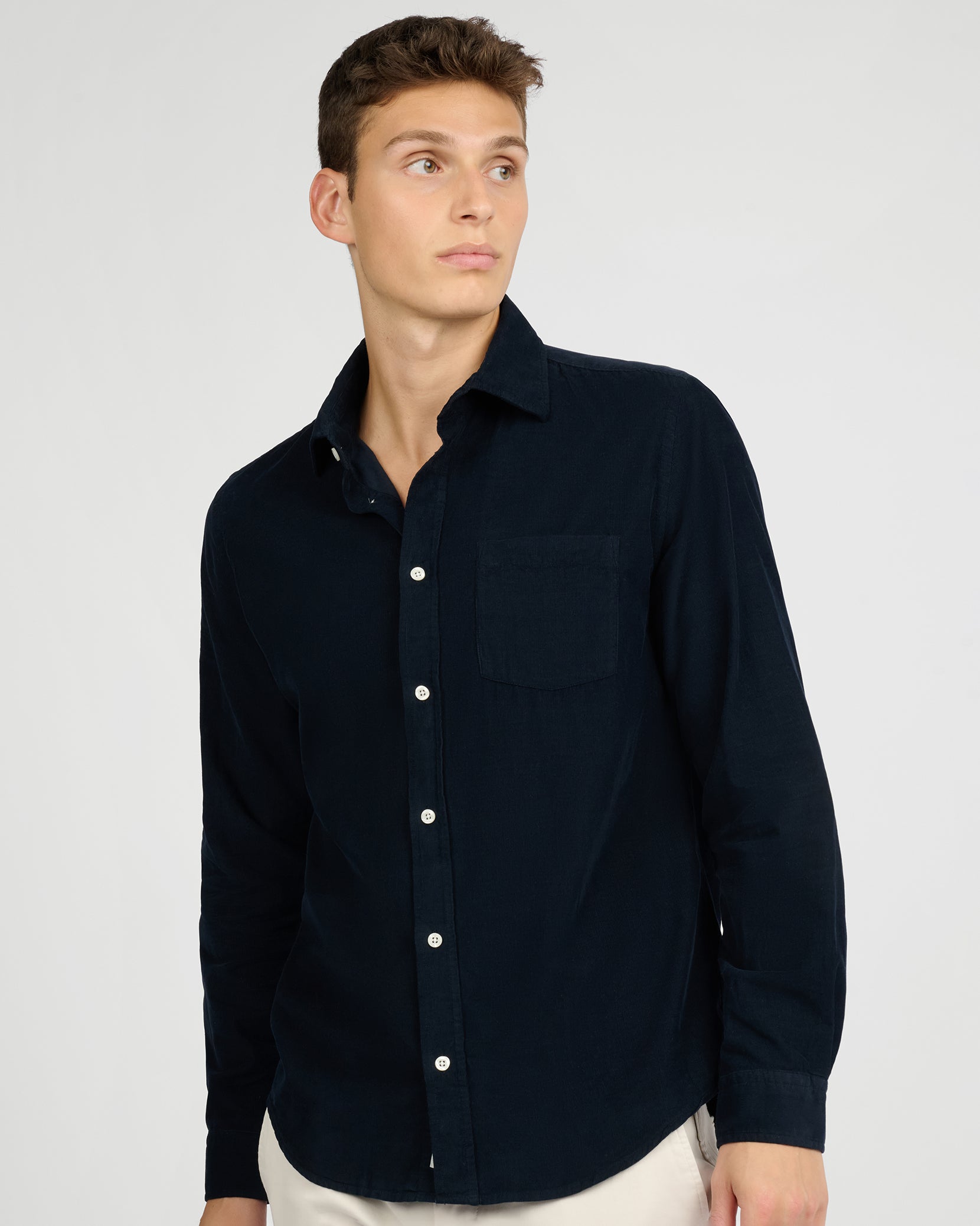 【ENOF】long sleeve cord shirt Micro Cord Long Sleeve Button Down Shirt – onia