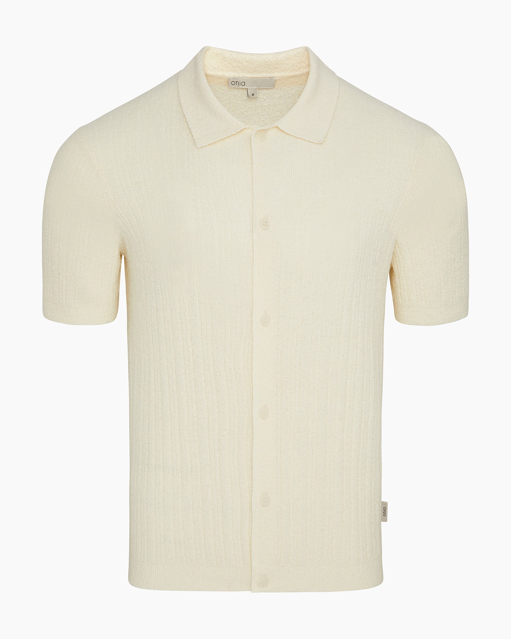 トップス yilon RIB ENSEMBLE BUTTON TOPS beige Boucle Rib Button Up Shirt – onia