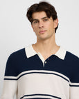 Midnight/Egret Boucle Rugby Polo