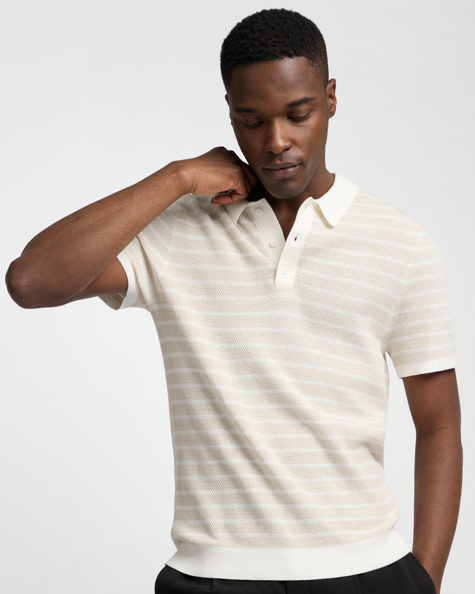 Cotton Textured Knit Polo – onia