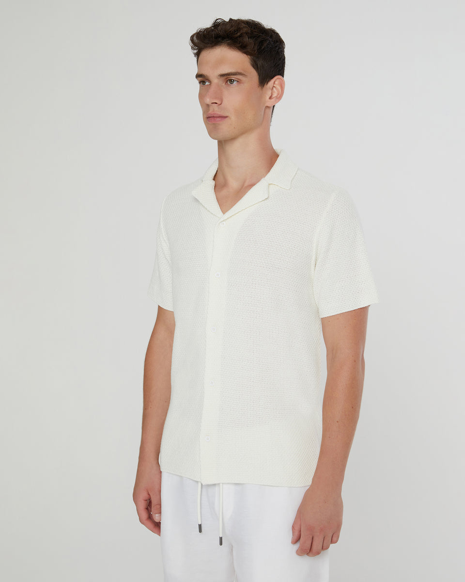 Cotton Textured Camp Shirt – onia