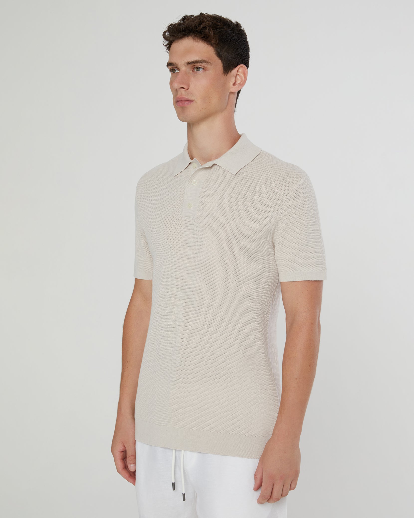Cotton Textured Knit Polo onia