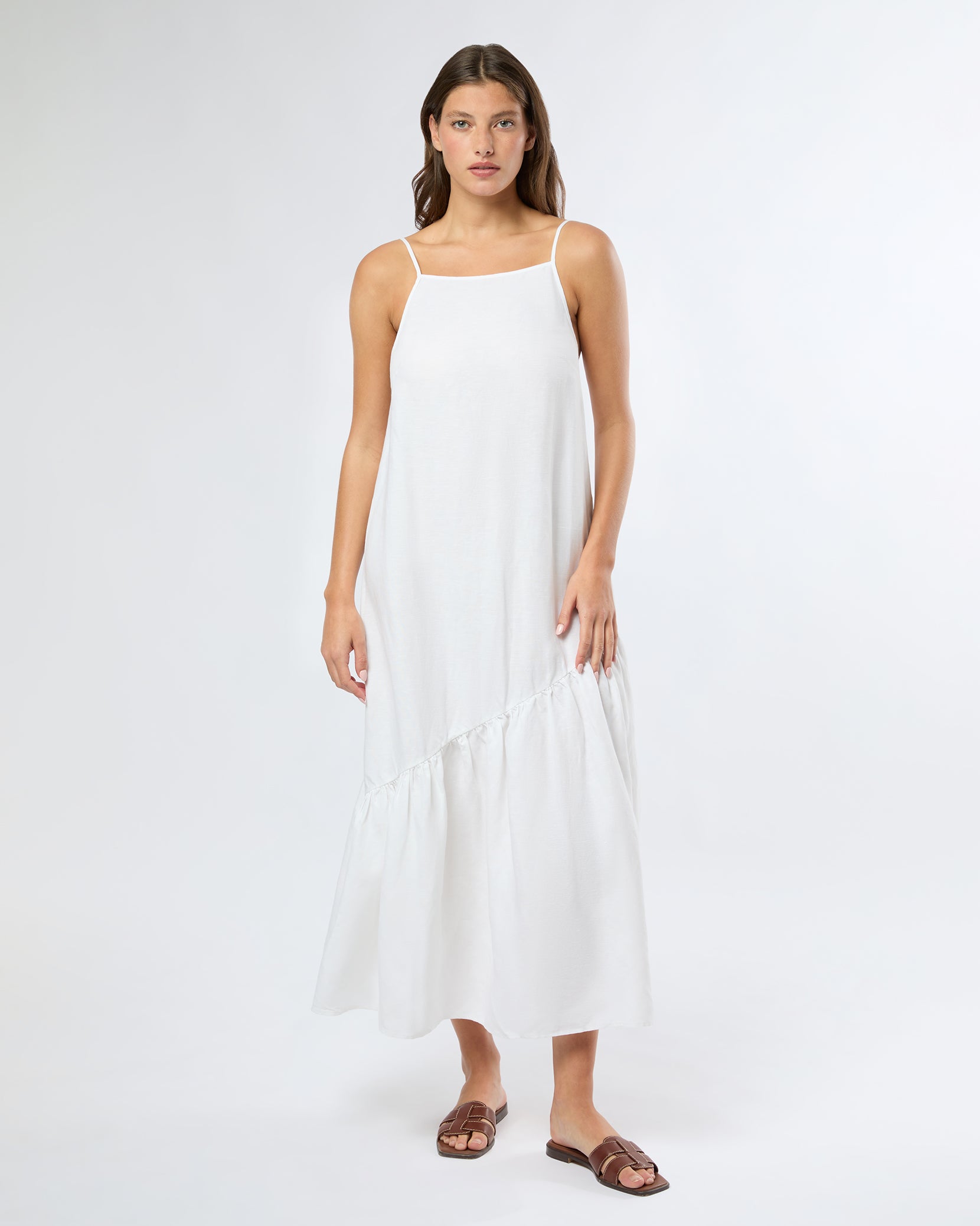ワンピース Cotton Linen Foil Print Cami Dress EDOLYNSA Women's Kaftan Dress Caftan Loungewear Plus Size