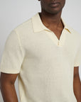 Cotton Textured Johnny Collar Polo