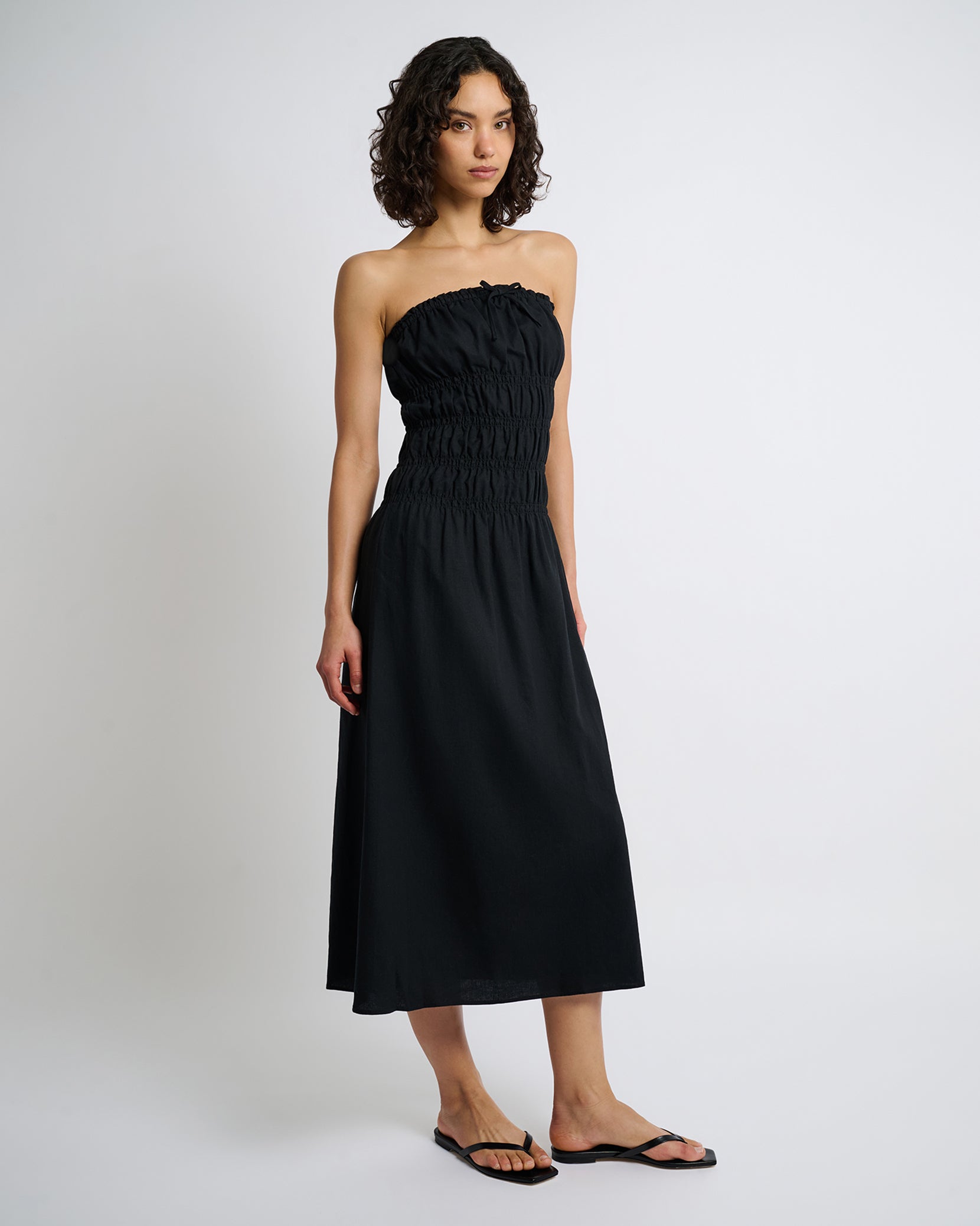Air Linen Smocked Maxi Dress – onia