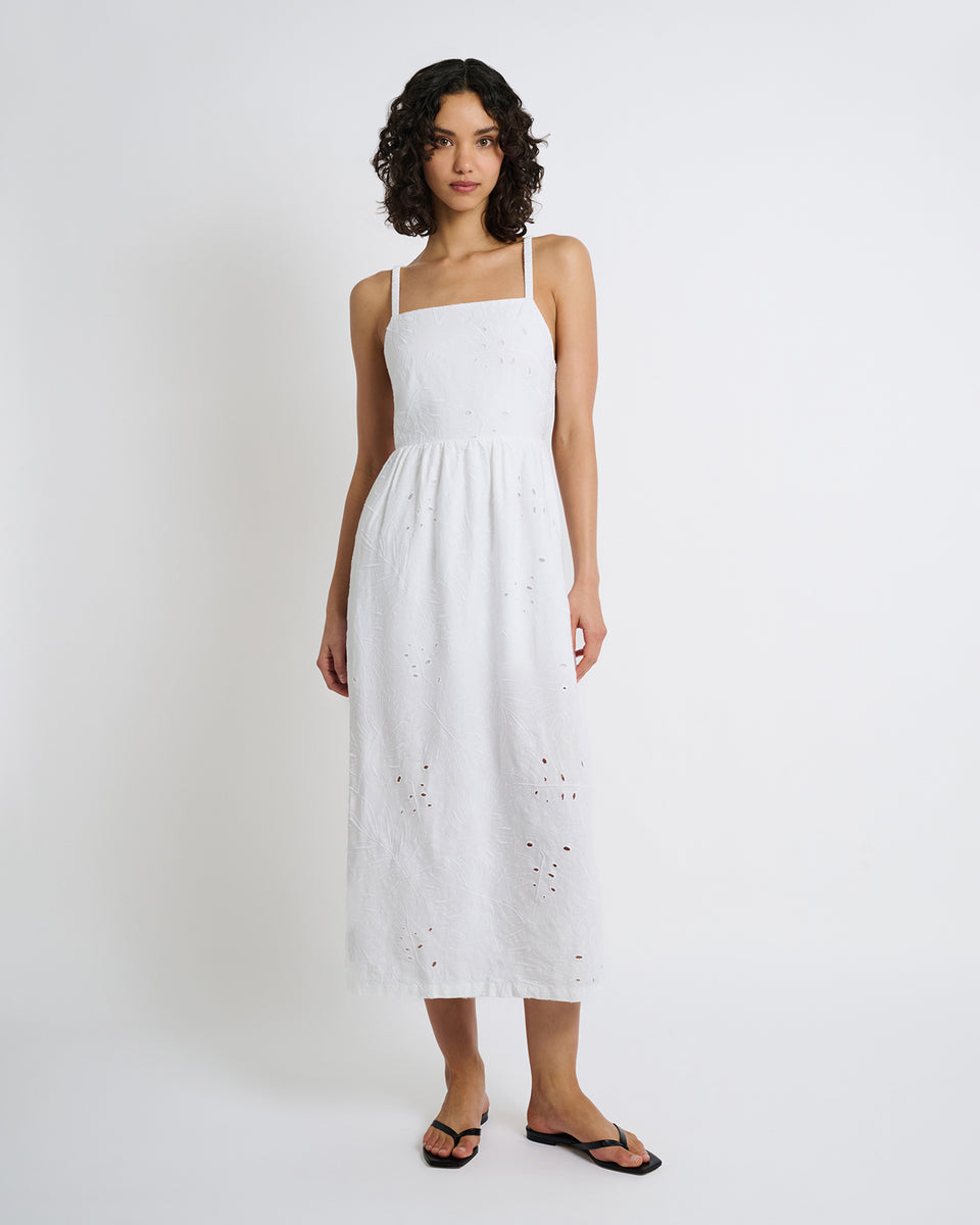 [MONOHA] / ☆ 25SS Linen lace trimmed button dress / 2colors Alisa 25 | lace up linen dress – Linennaive
