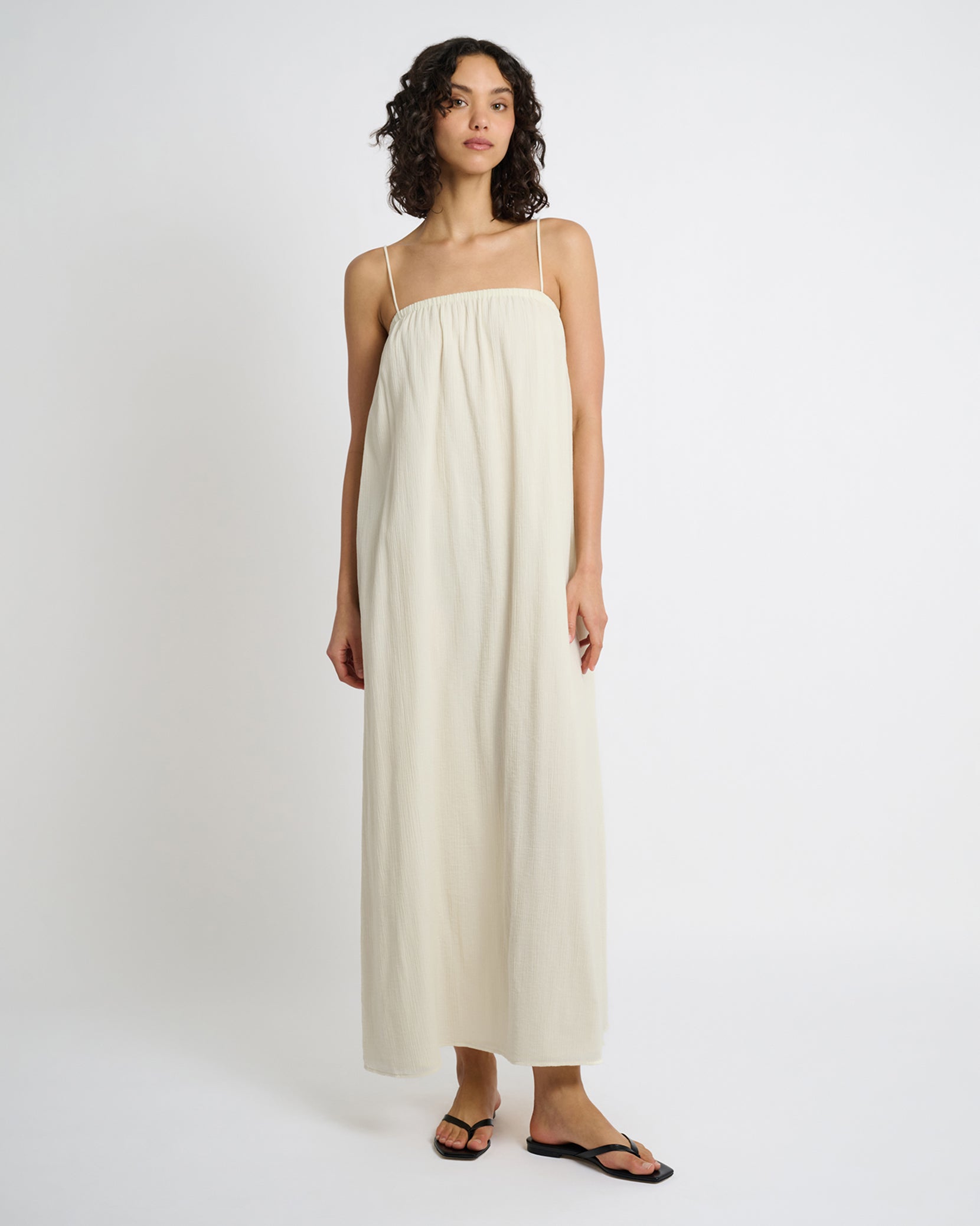 H&m Robe Maxi Coton Crinkle Gauze Maxi Dress  Onia