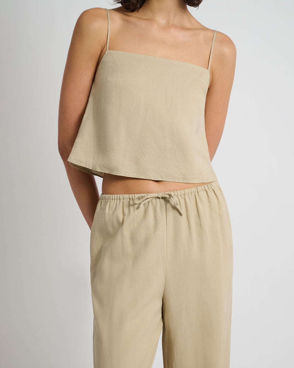 トップス archi Linen no-sleeve square top Air Linen Square Neck Tank Top – onia