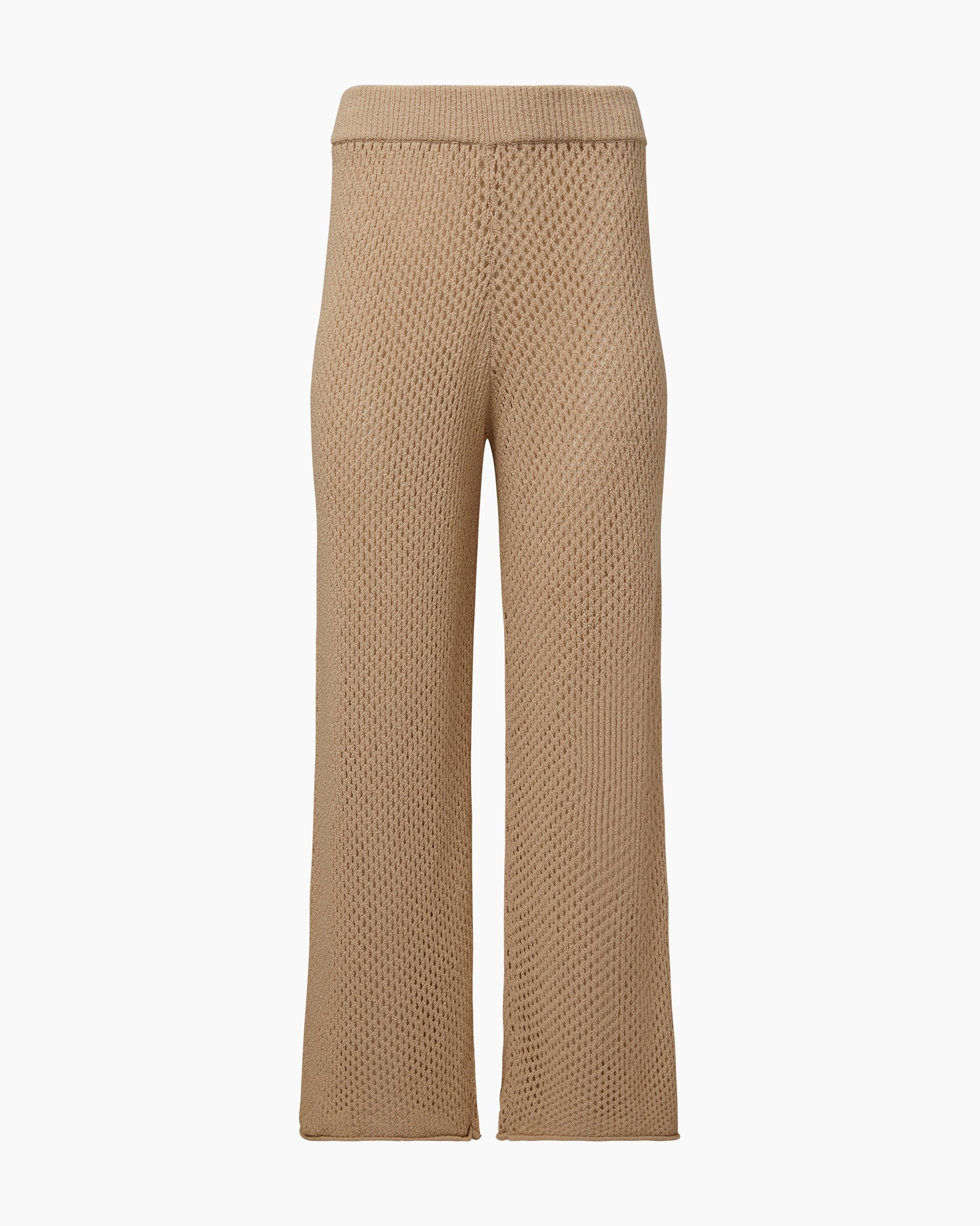 Rib-knit Pants - Light beige - Ladies