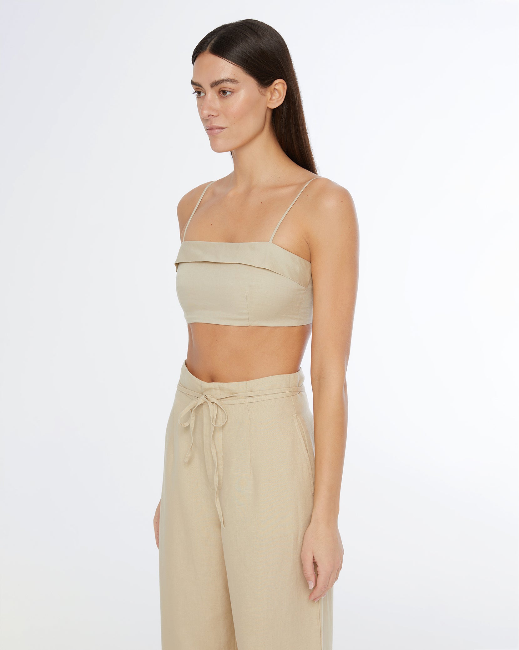 Air Linen Foldover Cropped Top – onia