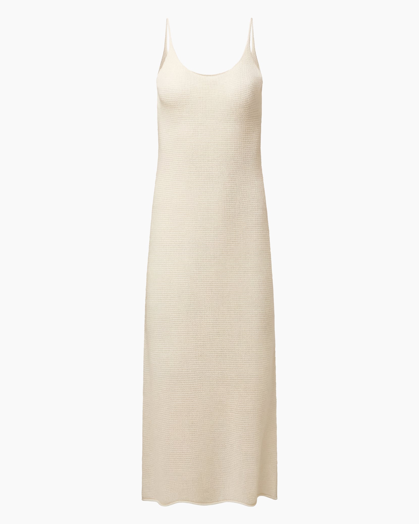 Textured Linen Sweater Scoop Maxi Dress