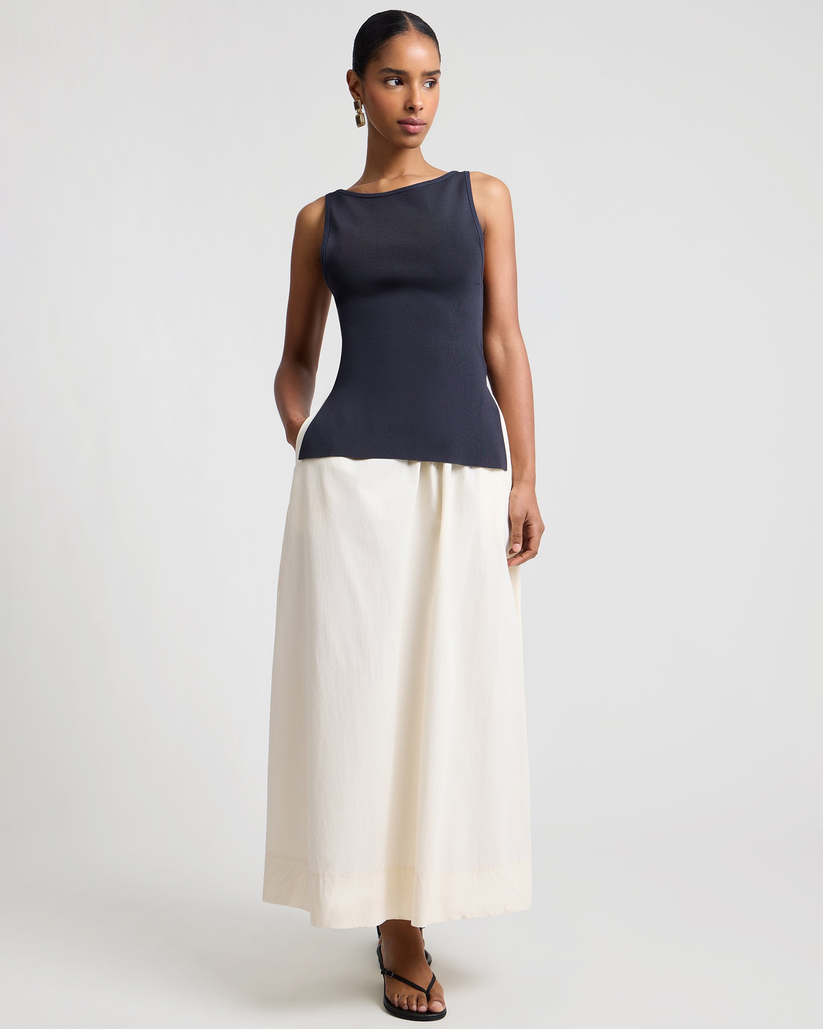 Boatneck Mix Media Dress onia Boatneck Mix Media Dress onia