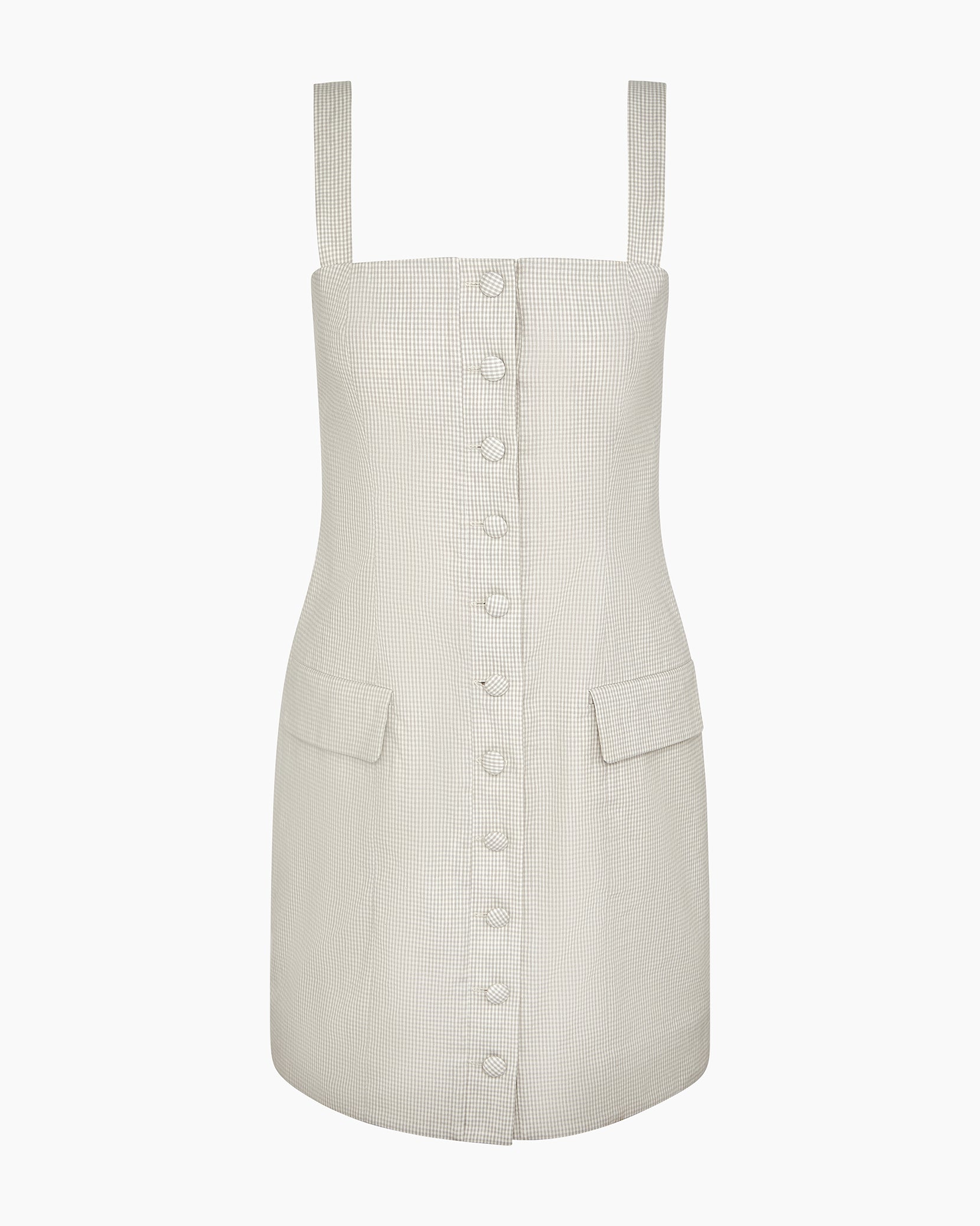 women's square neck button up dress Front Mini and endlessly flattering FITTED BUTTON FRONT DRESS 4
