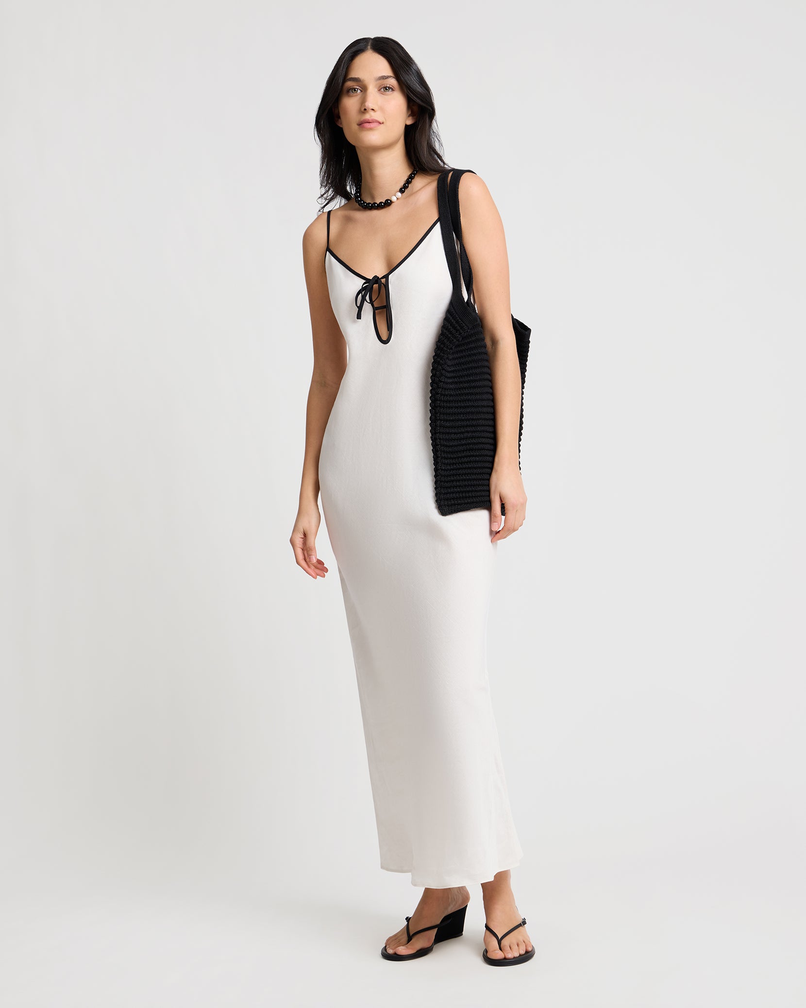 onia linen dress Onia Air Linen Corset Midi Dress