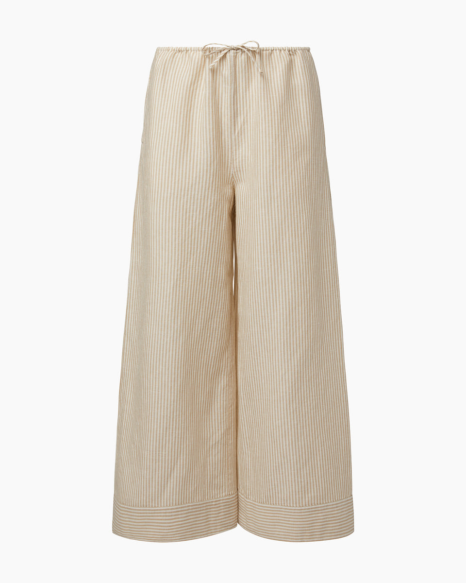 Air Linen Wide Leg Drawstring Pant