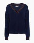 Deep V-neck Varsity Pullover Sweater