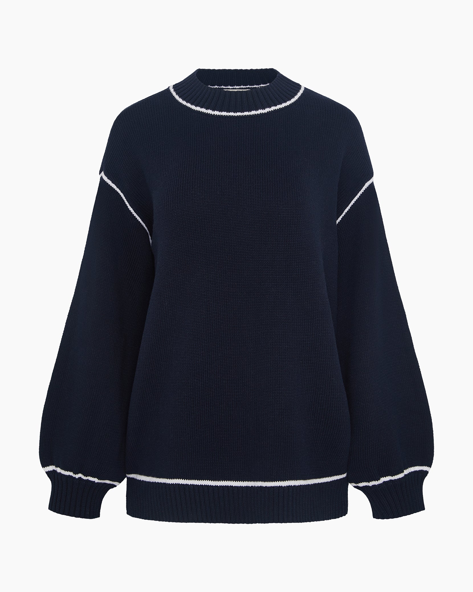 その他 TEN MOCK NECK COTTON KNIT NAVY L 100% Organic Cotton Mock Neck Sweater in Navy