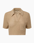 Crochet Knit Cropped Polo