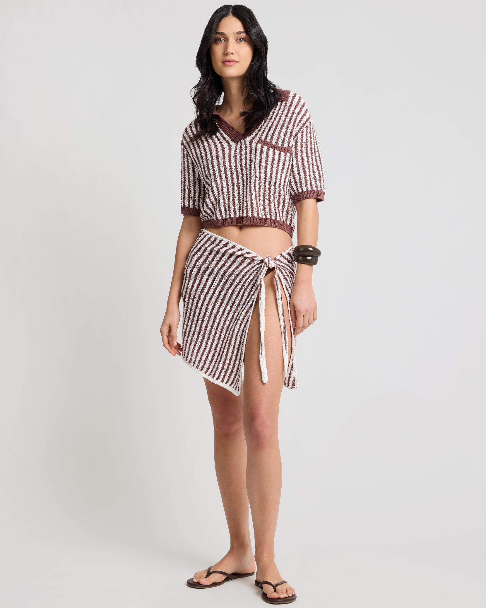 Linen Knit Cropped Polo – onia