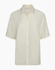 Crinkle Oversized Short Sleeve Button Up Shirt