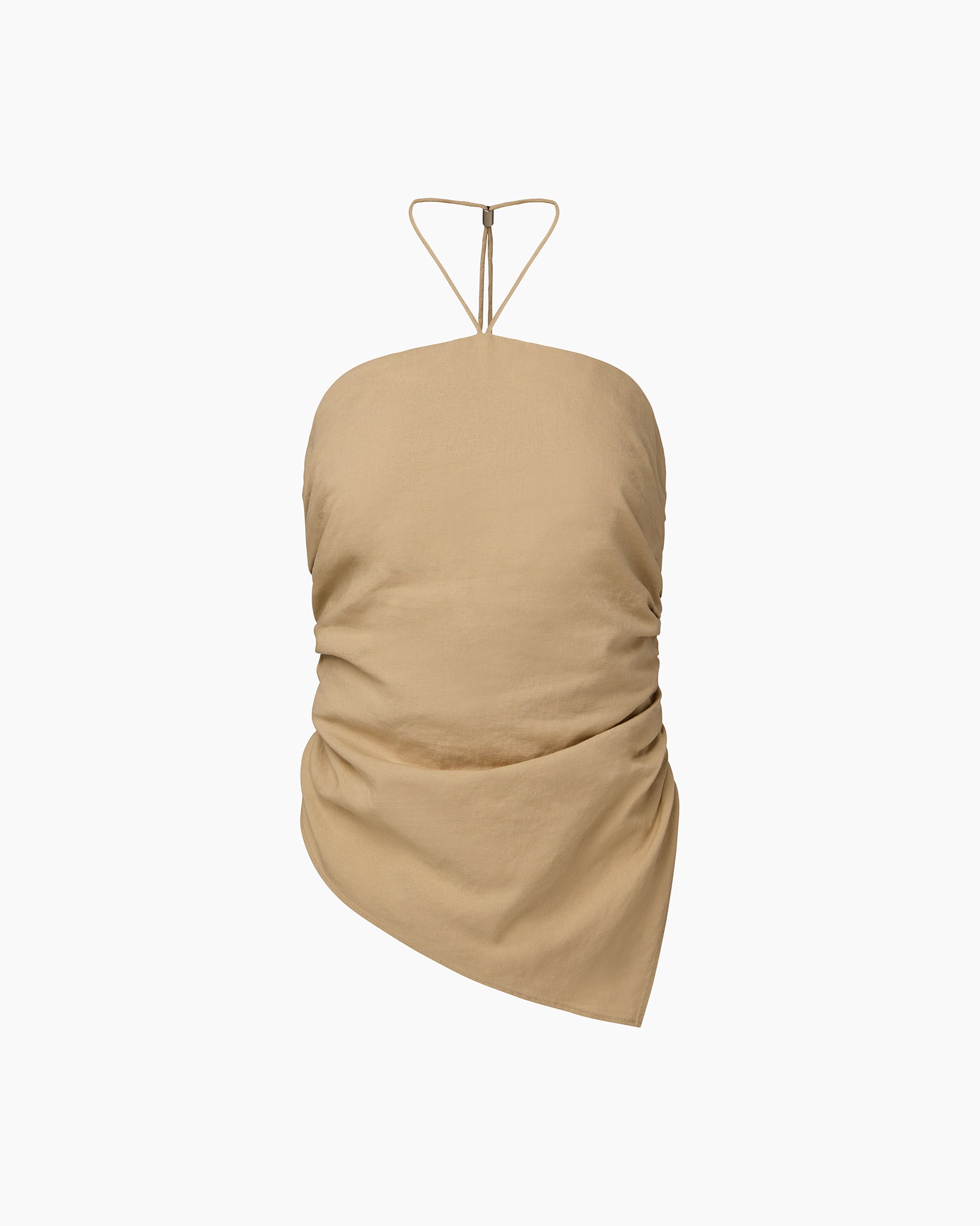 トップス VIAVANDA ASYMMETRIC HALTER TEE Air Linen Asymmetrical Halter Top – onia