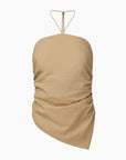 Air Linen Asymmetrical Halter Top