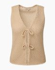 Crochet Knit Tie Front Tank Top