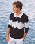 Midnight/Egret Boucle Rugby Polo