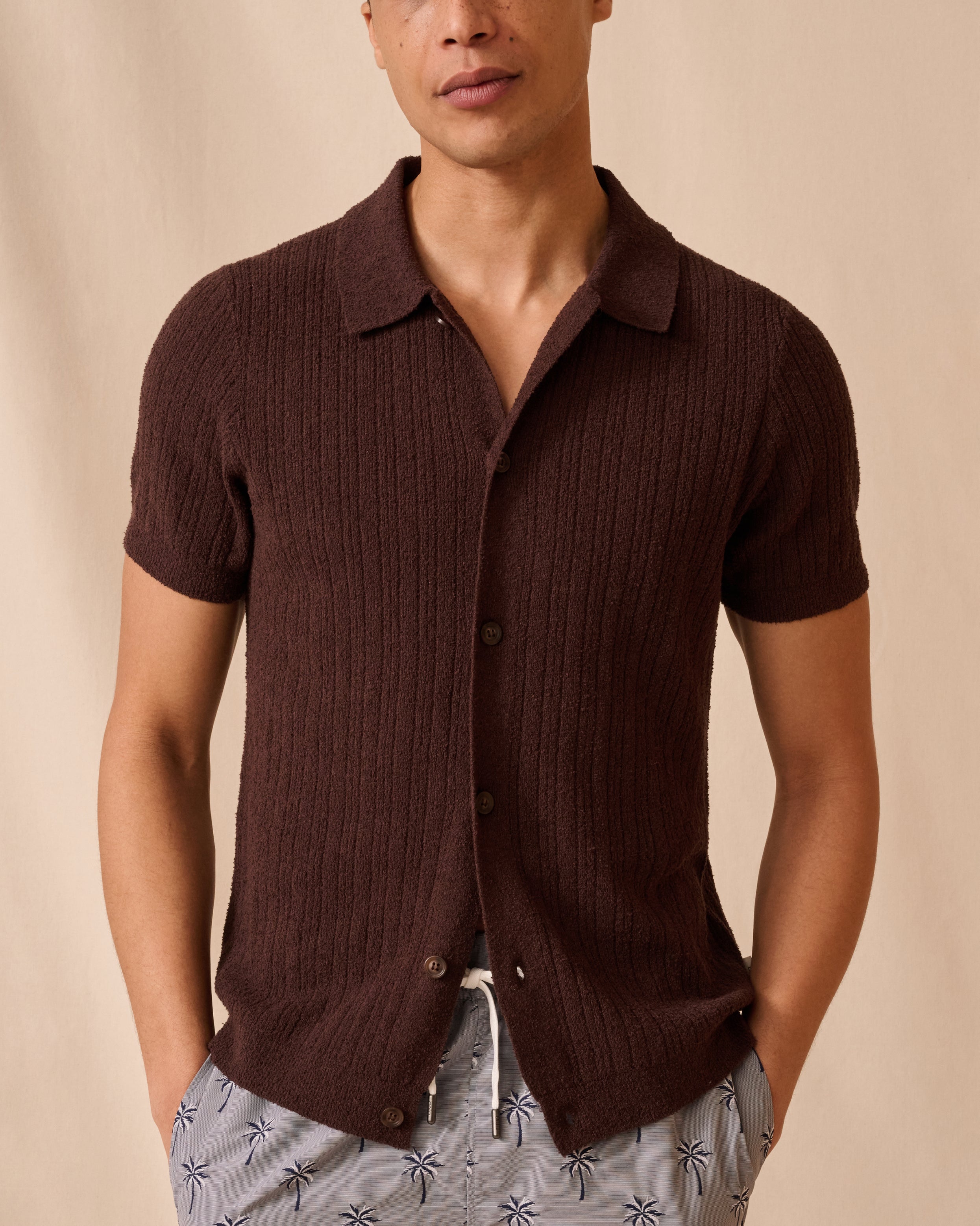 トップス yilon RIB ENSEMBLE BUTTON TOPS Boucle Rib Button Up Shirt – onia