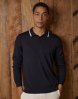 Extra Fine Merino Wool Long Sleeve Polo