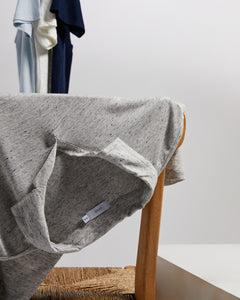 Short Sleeve Linen Polo in Heather Grey - 6 - Onia