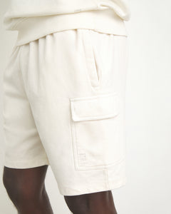 Garment Dye Terry Cargo Short in White - 1 - Onia