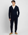 Midnight 100% Cashmere Hoodie Zip Up