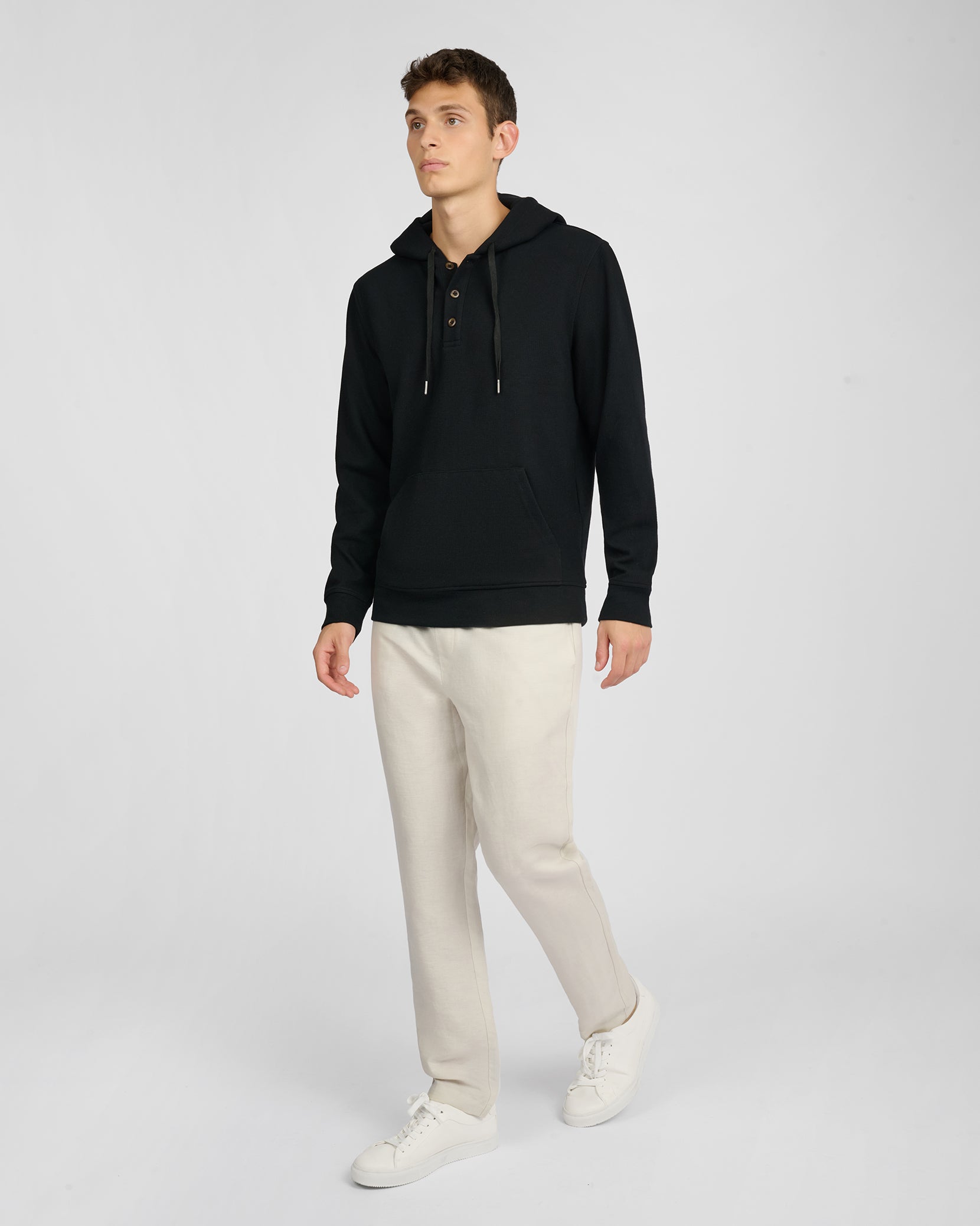 Waffle Half Button Hoodie – onia