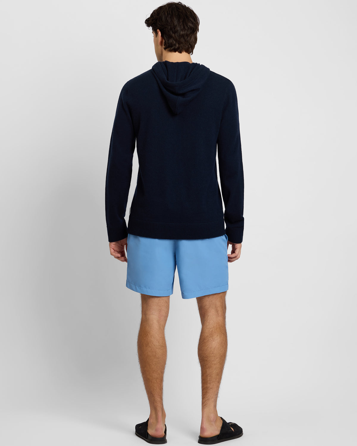 Midnight 100% Cashmere Hooded Pullover