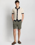 Linen Short Sleeve Button Up Sweater