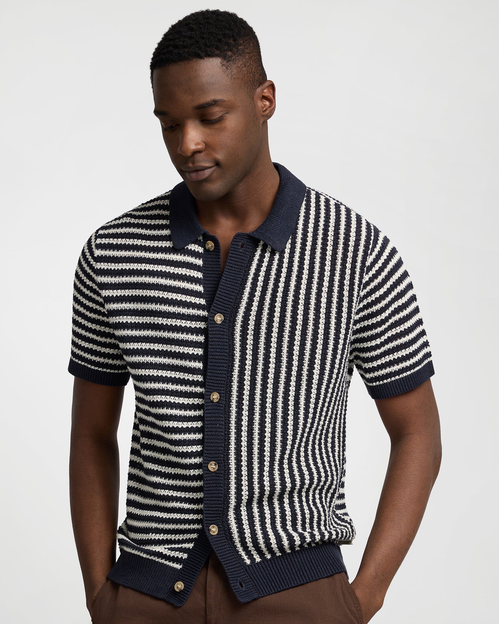 Onia Linen Button Up Sweater