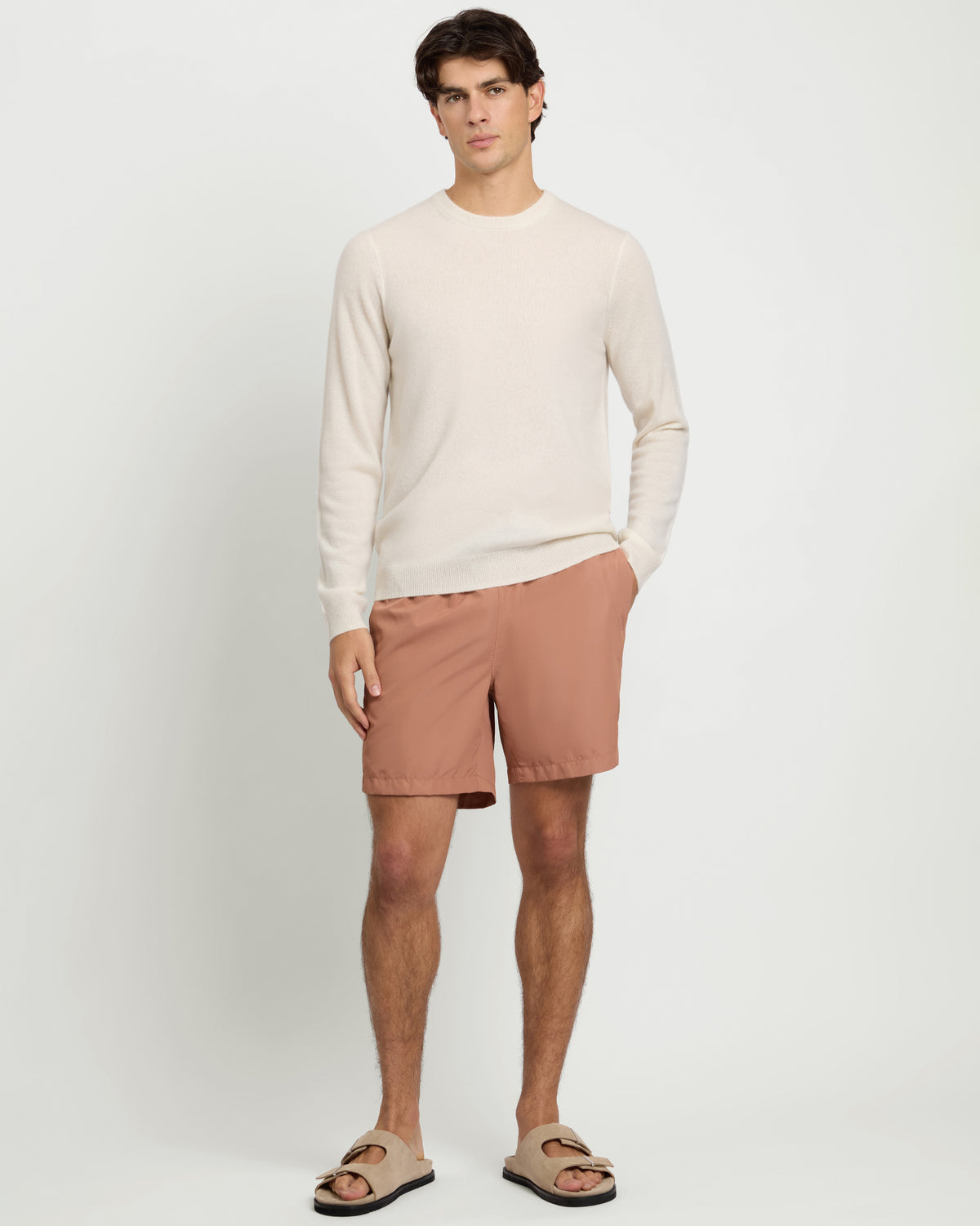 Egret 100% Cashmere Crewneck