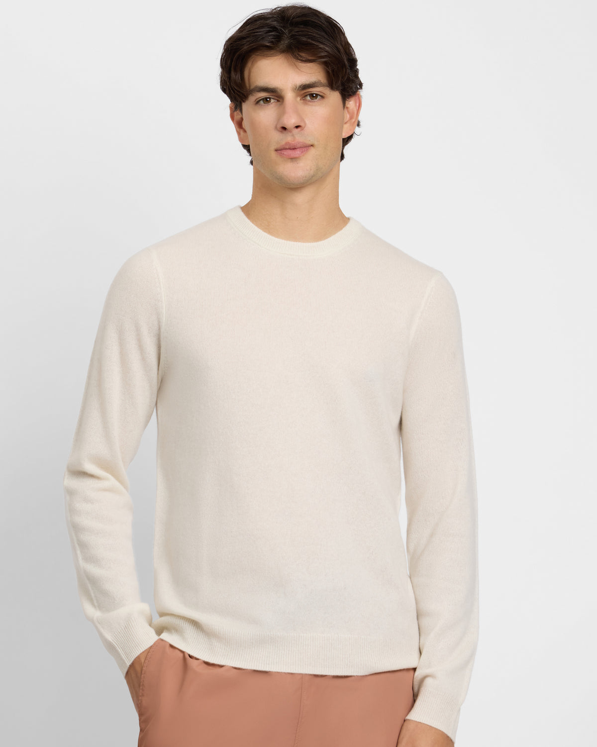 Egret 100% Cashmere Crewneck