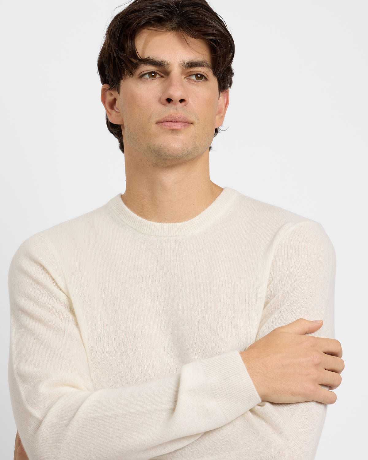 Egret 100% Cashmere Crewneck