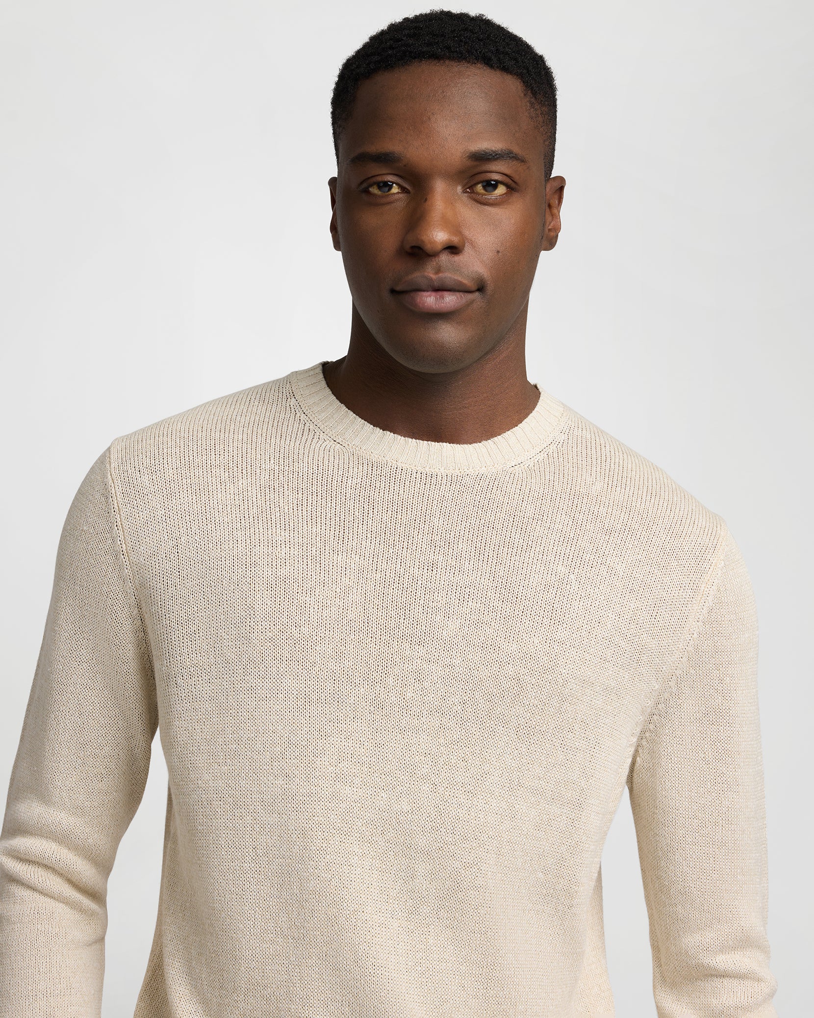 Silk Linen Long Sleeve Crewneck Sweater – onia