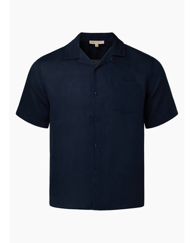Deep Navy Air Linen Convertible Vacation Shirt