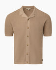 Cotton Linen Knit Camp Shirt